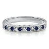 Lab Created Sapphire Stack Ring In Sterling Silver