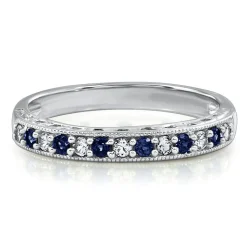 Lab Created Sapphire Stack Ring In Sterling Silver