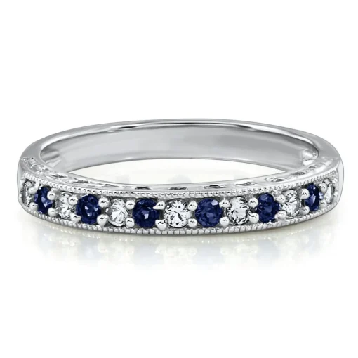 Lab Created Sapphire Stack Ring In Sterling Silver