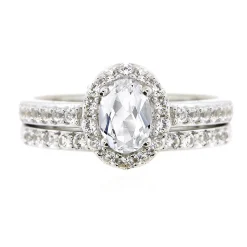 Lab Created White Sapphire Ring Set In Sterling Silver