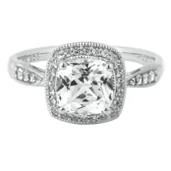 Lab Created White Sapphire Ring In Sterling Silver