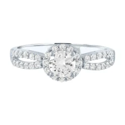 Lab Created White Sapphire Ring In Sterling Silver