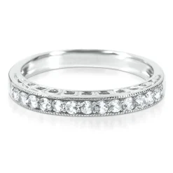Lab Created White Sapphire Stack Ring In Sterling Silver