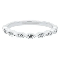 Lab Created White Sapphire Twist Stack Ring In Sterling Silver