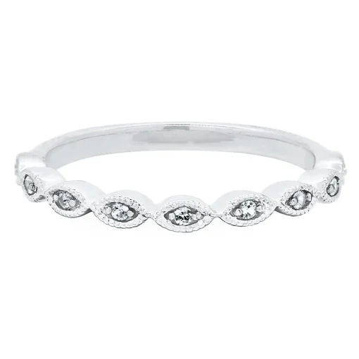Lab Created White Sapphire Twist Stack Ring In Sterling Silver