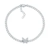 Lab Created White Sapphire Butterfly Bracelet In Sterling Silver