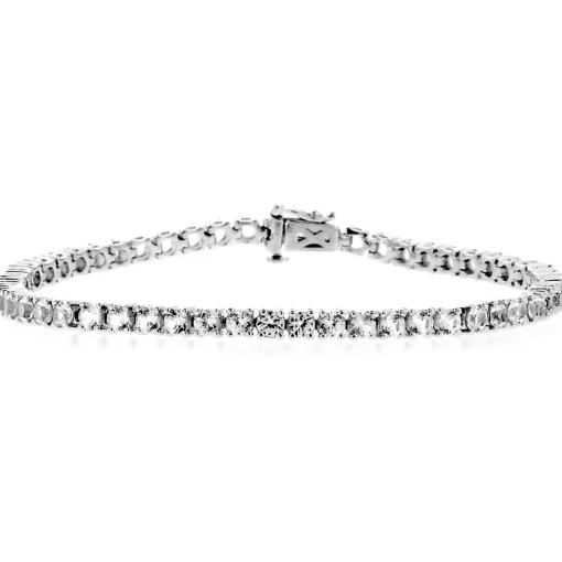 Lab Created White Sapphire Bracelet In Sterling Silver