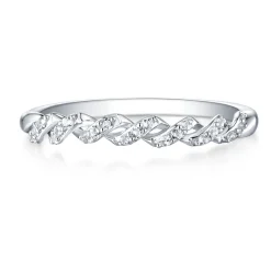 Lab Created White Sapphire Twist Ring In Sterling Silver