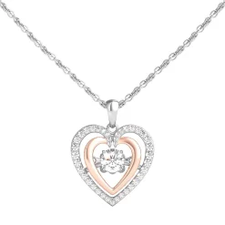 Lab Created White Sapphire Heart Pendant In Sterling Silver
