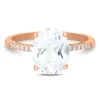 Lab Created White Sapphire Ring In 10K Rose Gold