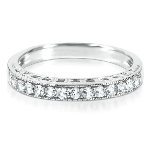 Lab Created White Sapphire Stack Ring In Sterling Silver