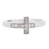 Lab Created White Sapphire Cross Stack Ring In Sterling Silver
