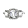 Lab Created White Sapphire Three-Stone Ring In Sterling Silver
