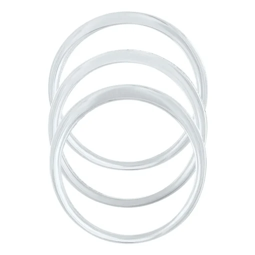 Lab Created White Sapphire Three-Piece Stack Ring Set In Sterling Silver