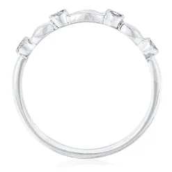 Lab Created White Sapphire Stack Ring In Sterling Silver