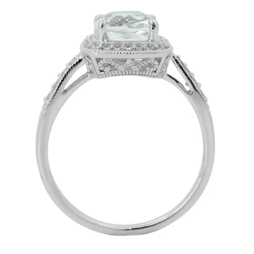 Lab Created White Sapphire Ring In Sterling Silver