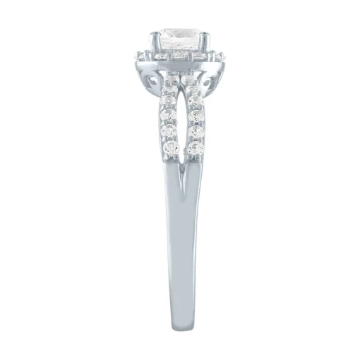 Lab Created White Sapphire Ring In Sterling Silver