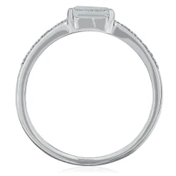Lab Created White Sapphire Stack Ring In Sterling Silver