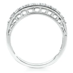 Lab Created White Sapphire Stack Ring In Sterling Silver
