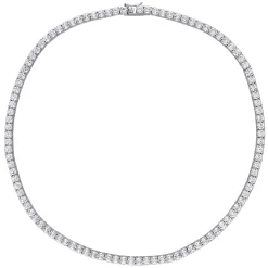 Lab Created White Sapphire Tennis Necklace In Sterling Silver