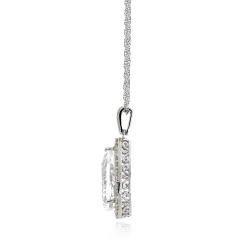 Lab Created White Sapphire Pendant In Sterling Silver