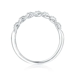 Lab Created White Sapphire Twist Ring In Sterling Silver