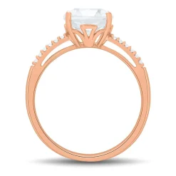 Lab Created White Sapphire Ring In 10K Rose Gold