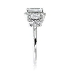 Lab Created White Sapphire Three-Stone Ring In Sterling Silver