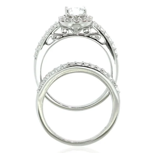 Lab Created White Sapphire Ring Set In Sterling Silver