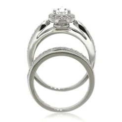 Lab Created White Sapphire Ring Set In Sterling Silver
