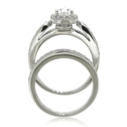 Lab Created White Sapphire Ring Set In Sterling Silver