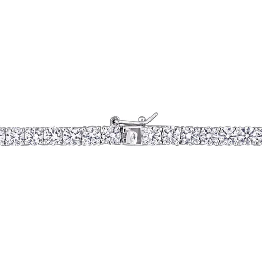 Lab Created White Sapphire Tennis Necklace In Sterling Silver