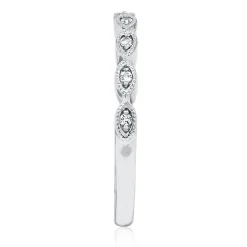 Lab Created White Sapphire Twist Stack Ring In Sterling Silver