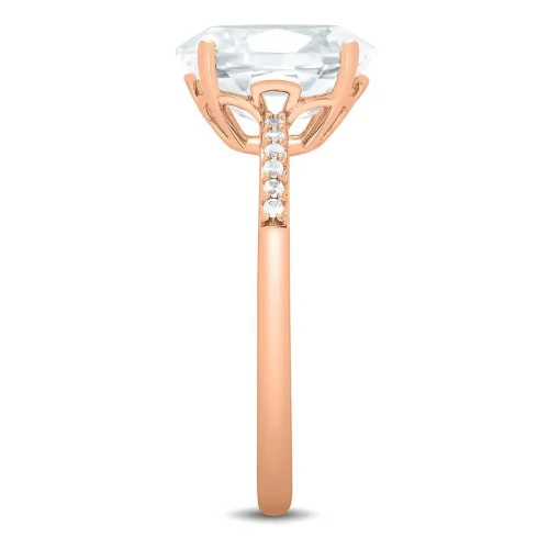 Lab Created White Sapphire Ring In 10K Rose Gold