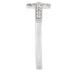 Lab Created White Sapphire Cross Stack Ring In Sterling Silver
