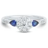 Lab Grown Diamond & Blue Sapphire Promise Ring In White Gold (1/3 Ct. Tw.)