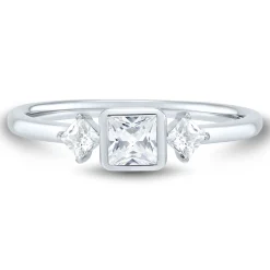 Lab Grown Diamond Bezel Set Ring In 14K White Gold (1/2 Ct. Tw.)