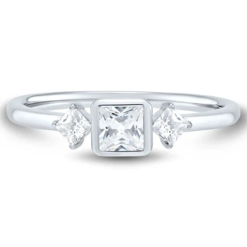 Lab Grown Diamond Bezel Set Ring In 14K White Gold (1/2 Ct. Tw.)