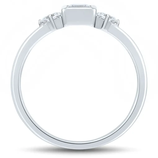 Lab Grown Diamond Bezel Set Ring In 14K White Gold (1/2 Ct. Tw.)