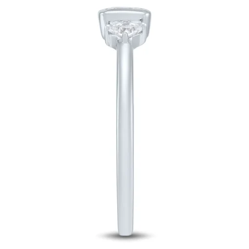 Lab Grown Diamond Bezel Set Ring In 14K White Gold (1/2 Ct. Tw.)