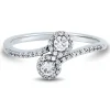 Lab Grown Diamond Bypass Ring In 14K White Gold (1/3 Ct. Tw.)