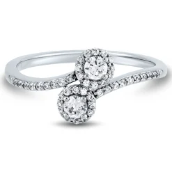 Lab Grown Diamond Bypass Ring In 14K White Gold (1/3 Ct. Tw.)