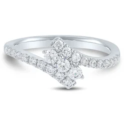 Lab Grown Diamond Bypass Ring In 14K White Gold (1/2 Ct. Tw.)