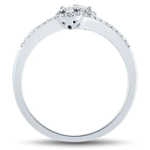 Lab Grown Diamond Bypass Ring In 14K White Gold (1/3 Ct. Tw.)