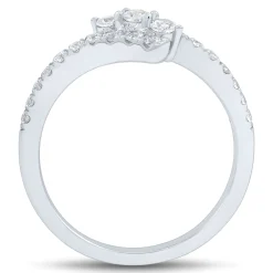 Lab Grown Diamond Bypass Ring In 14K White Gold (1/2 Ct. Tw.)