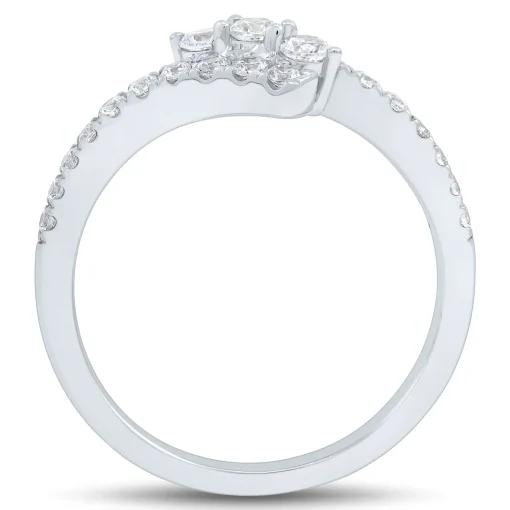 Lab Grown Diamond Bypass Ring In 14K White Gold (1/2 Ct. Tw.)