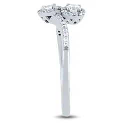 Lab Grown Diamond Bypass Ring In 14K White Gold (1/3 Ct. Tw.)