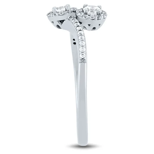 Lab Grown Diamond Bypass Ring In 14K White Gold (1/3 Ct. Tw.)