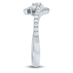 Lab Grown Diamond Bypass Ring In 14K White Gold (1/2 Ct. Tw.)