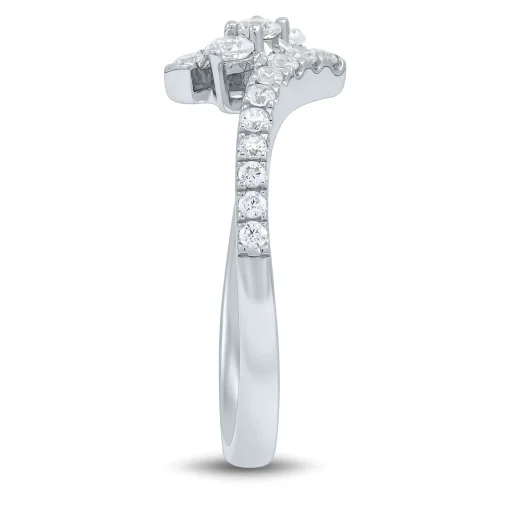 Lab Grown Diamond Bypass Ring In 14K White Gold (1/2 Ct. Tw.)